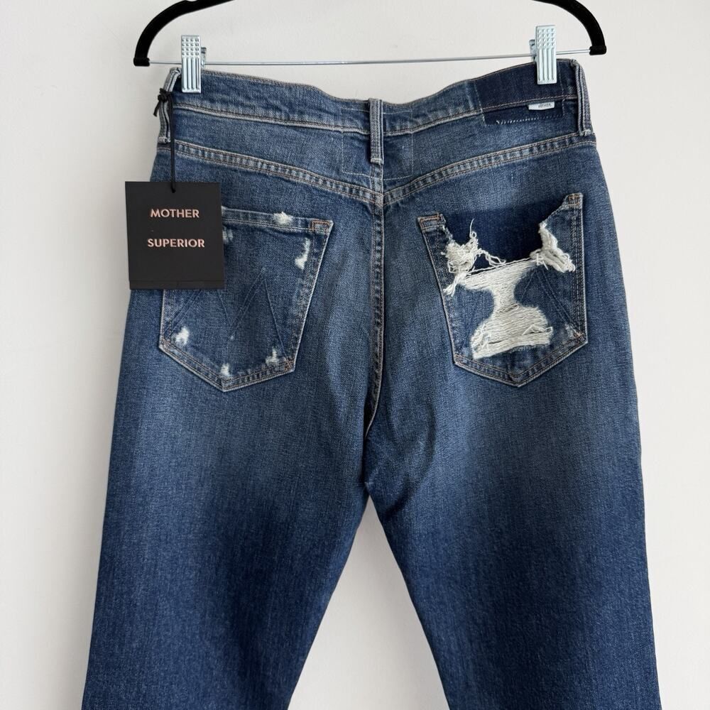 Mother Jeans Womens 29 The Tripper Dark Wash Distressed Your Treat Or Mine - Picture 8 of 13